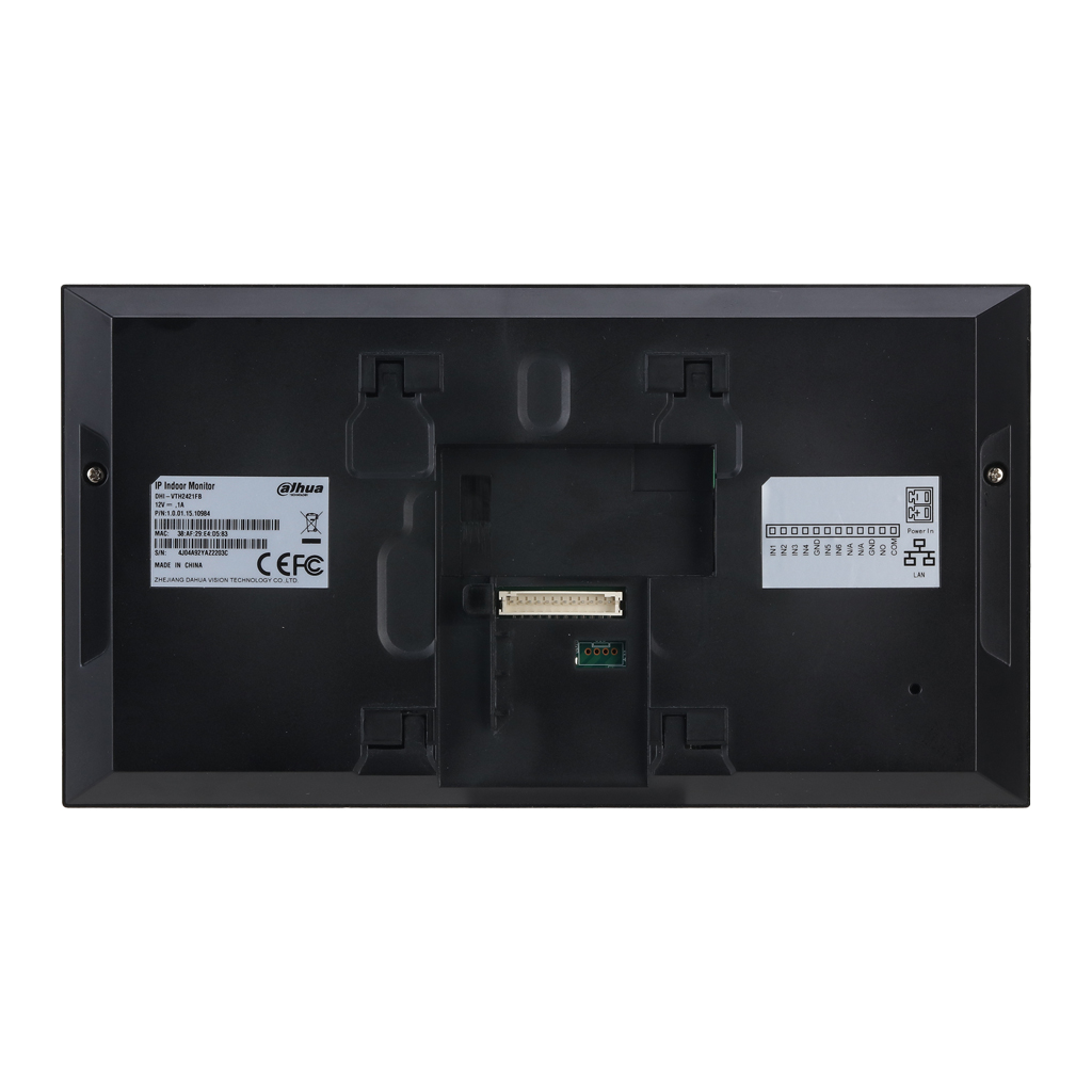 Monitor Interior 7" de Superficie para Videoportero IP PoE SD 6E 1S Alarma Negro