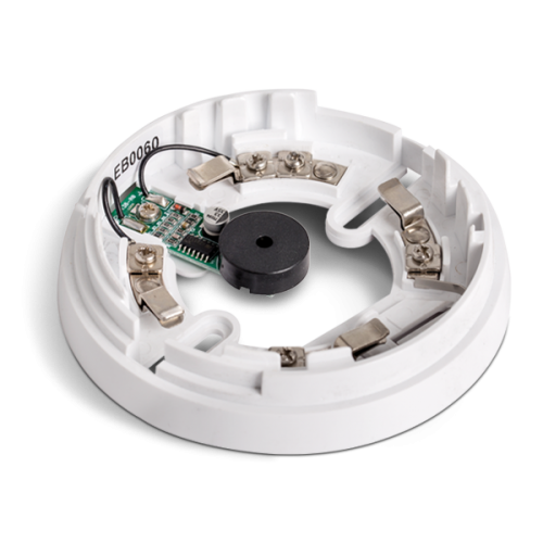 Base con zumbador incorporado controlado por la salida "R" del sensor para detectores ENEA e IRIS