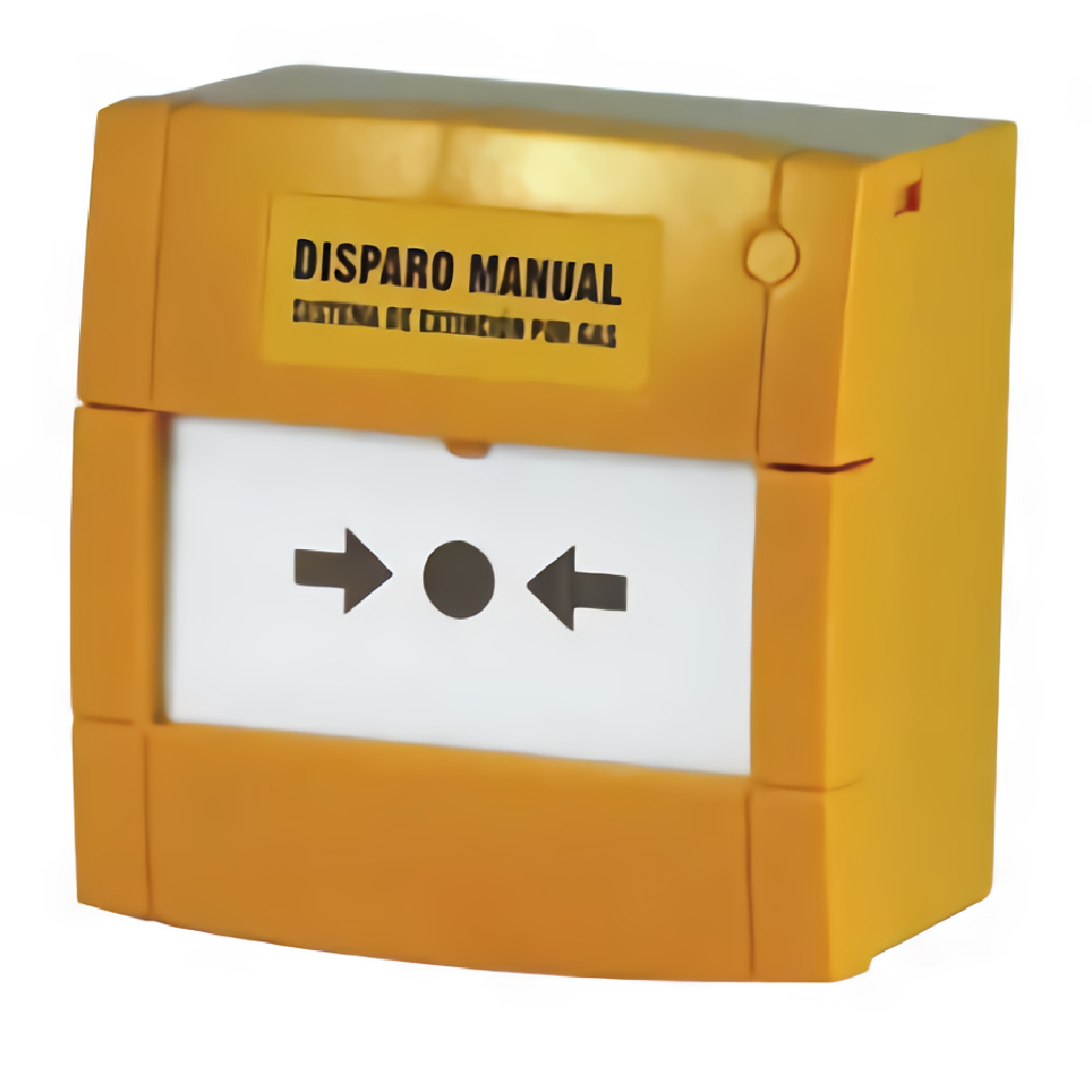 Pulsador KAC Disparo de Extinción EN-12094-3. Color Amarillo