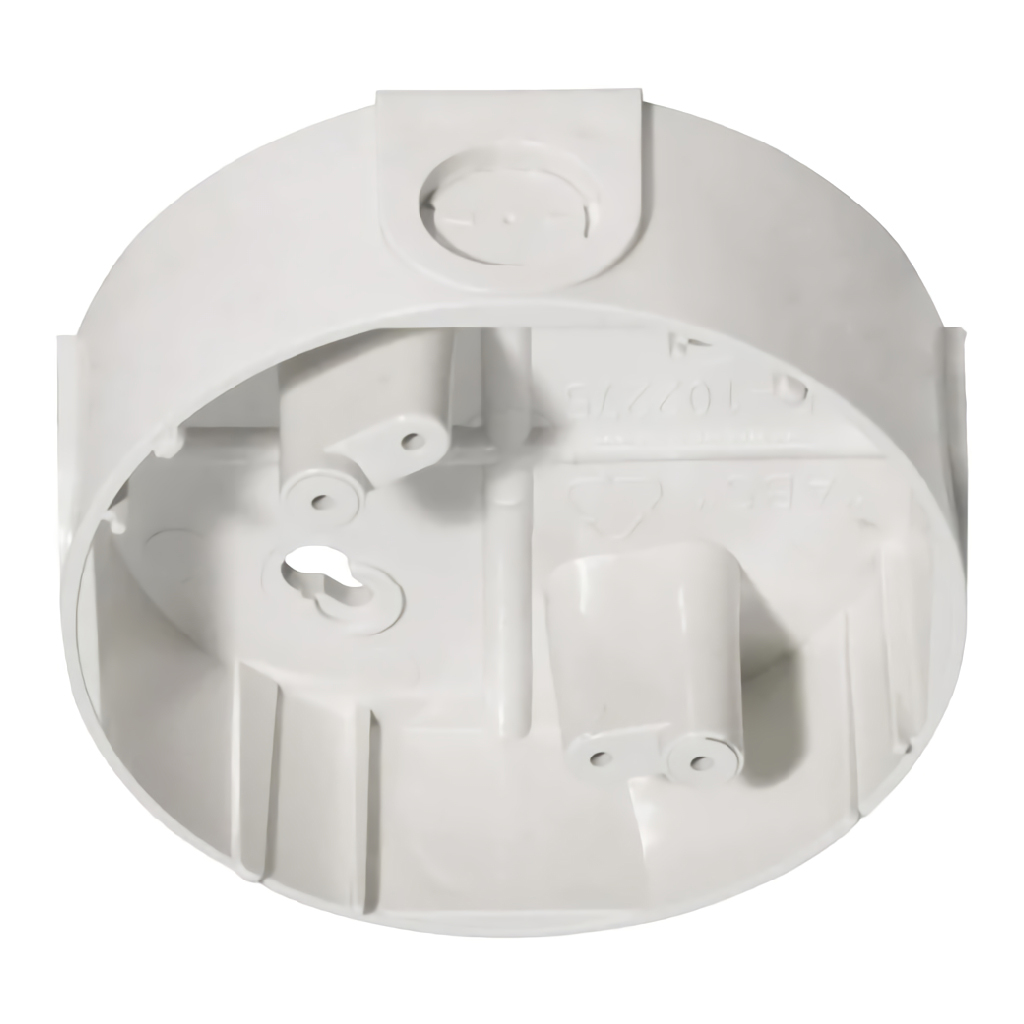Zócalo de superficie para tubo de hasta 22mm diámetro exterior. Color Blanco