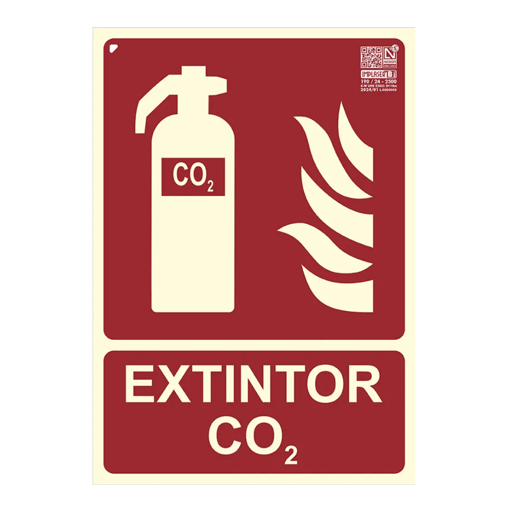 Señal extintor CO2 29,7x21cm