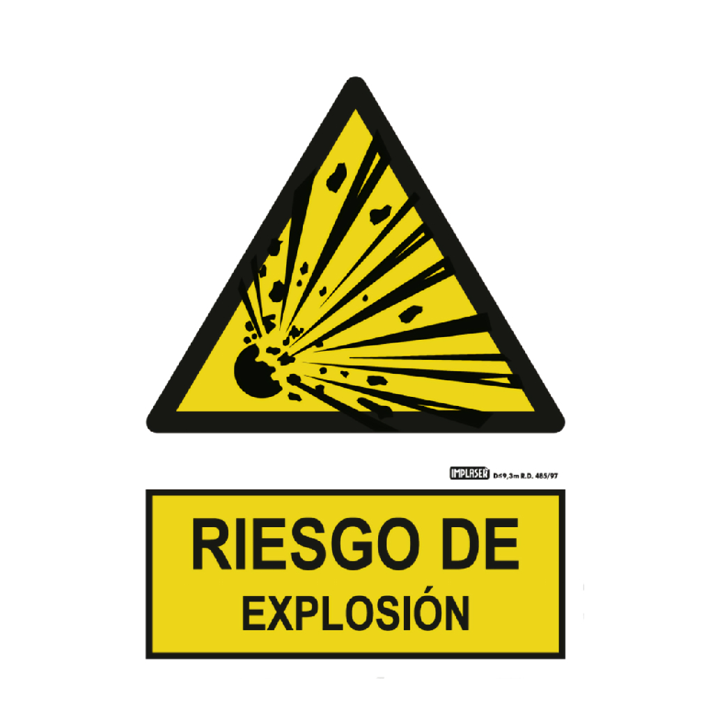 Señal riesgo de explosión 29,7x21cm