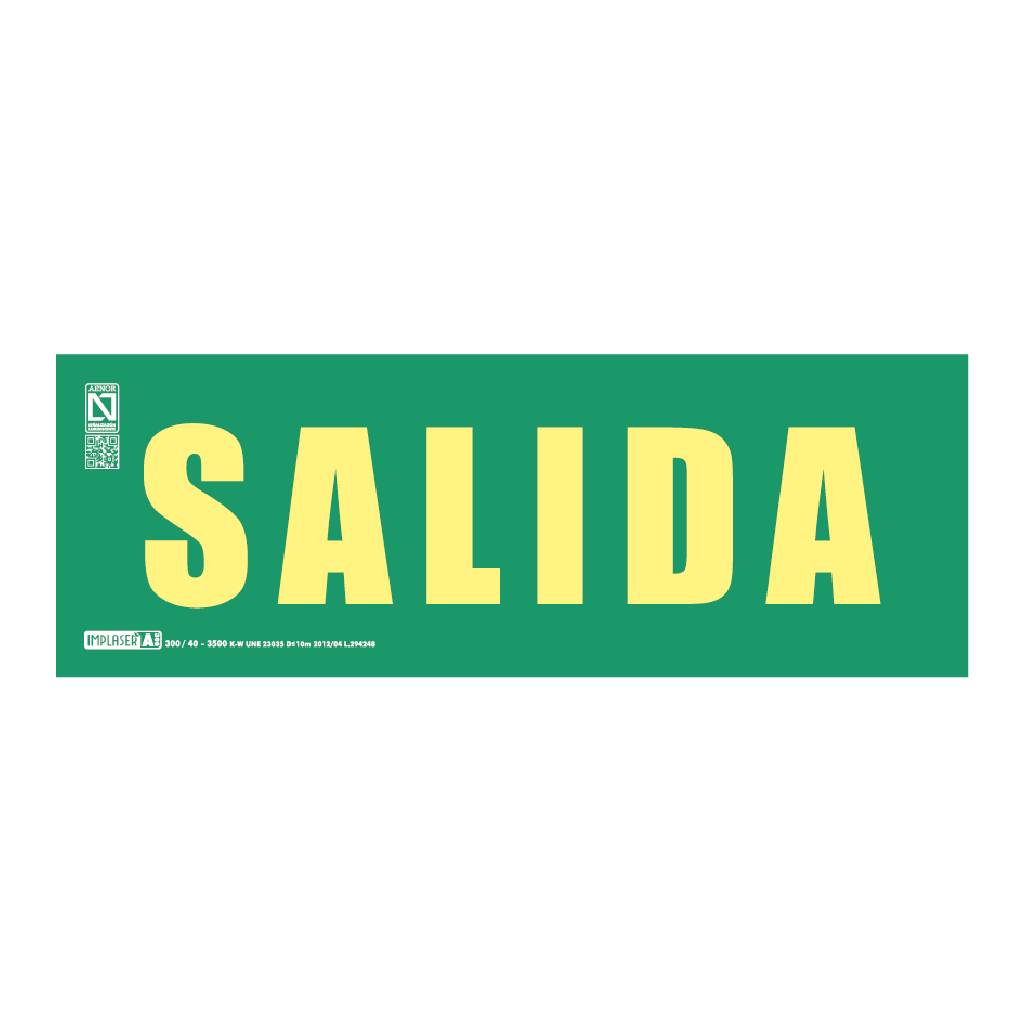 Señal salida Clase A 29,7x10,5cm. Observación reducida a 7m