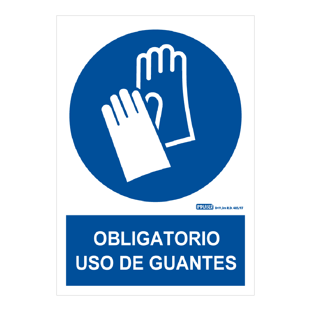 Señal obligatorio uso de guantes 29,7x21cm
