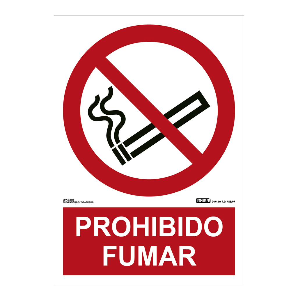 Señal prohibido fumar 29,7x21cm