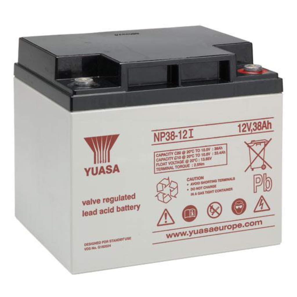 Batería de 12V. Capacidad 38Ah. Conexión mediante tornillo M6