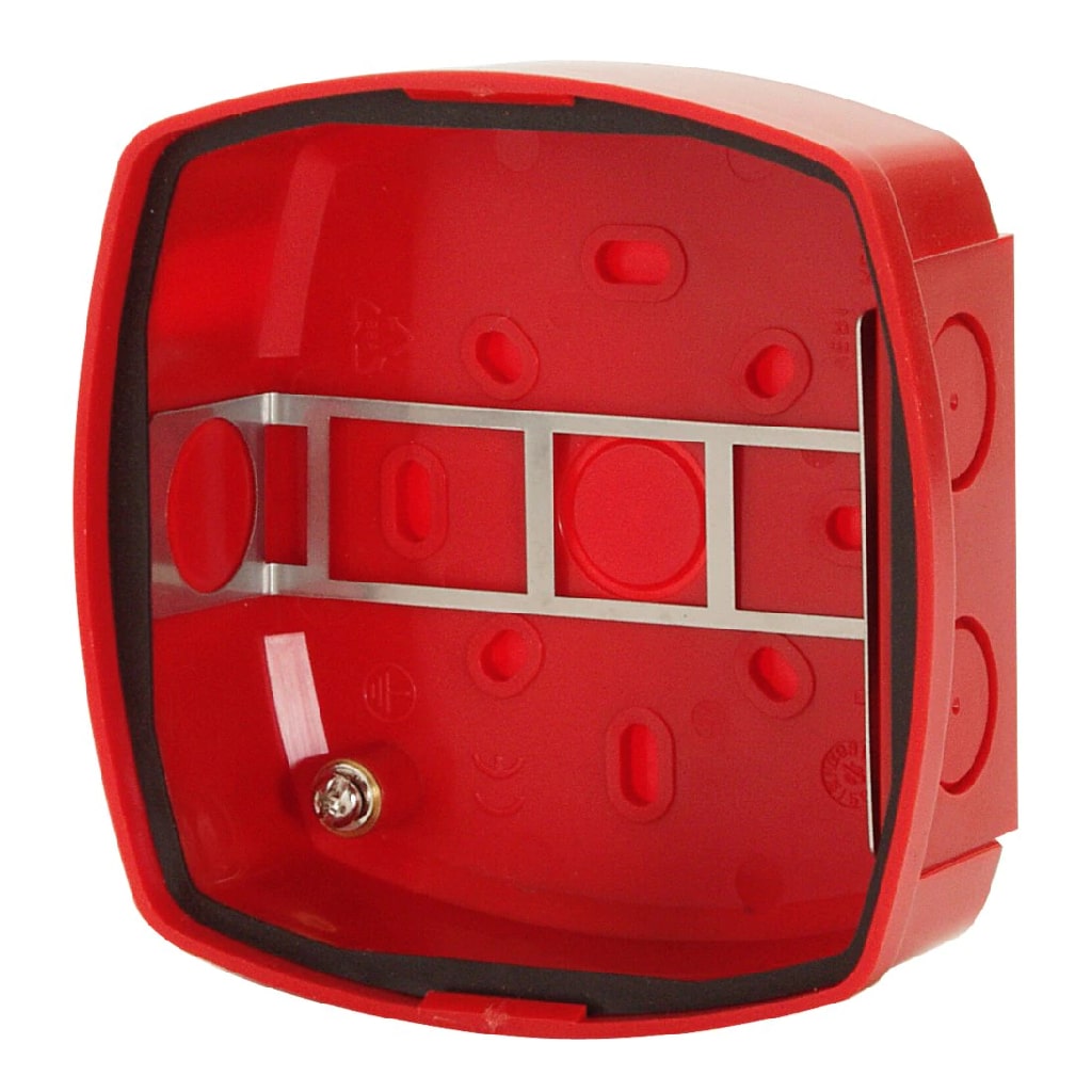 Base de montaje para dispositivos IQ8Alarm Plus IP65. Color Rojo