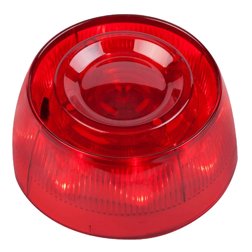 Sirena óptico-acústica roja con aislador. Requiere Base B124 no incluida