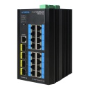 Switch Industrial Fast-Ring PoE 16 puertos Gigabit + 4 Uplink 10G SFP 360W 802.3af/at 6KV - Layer 3