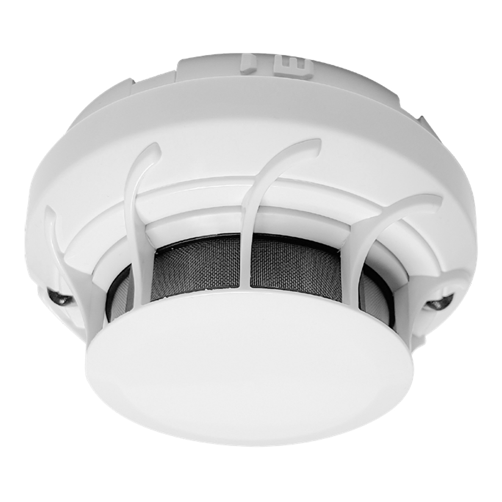 Detector óptico de humo con cámara óptica de alta sensibilidad. Color blanco