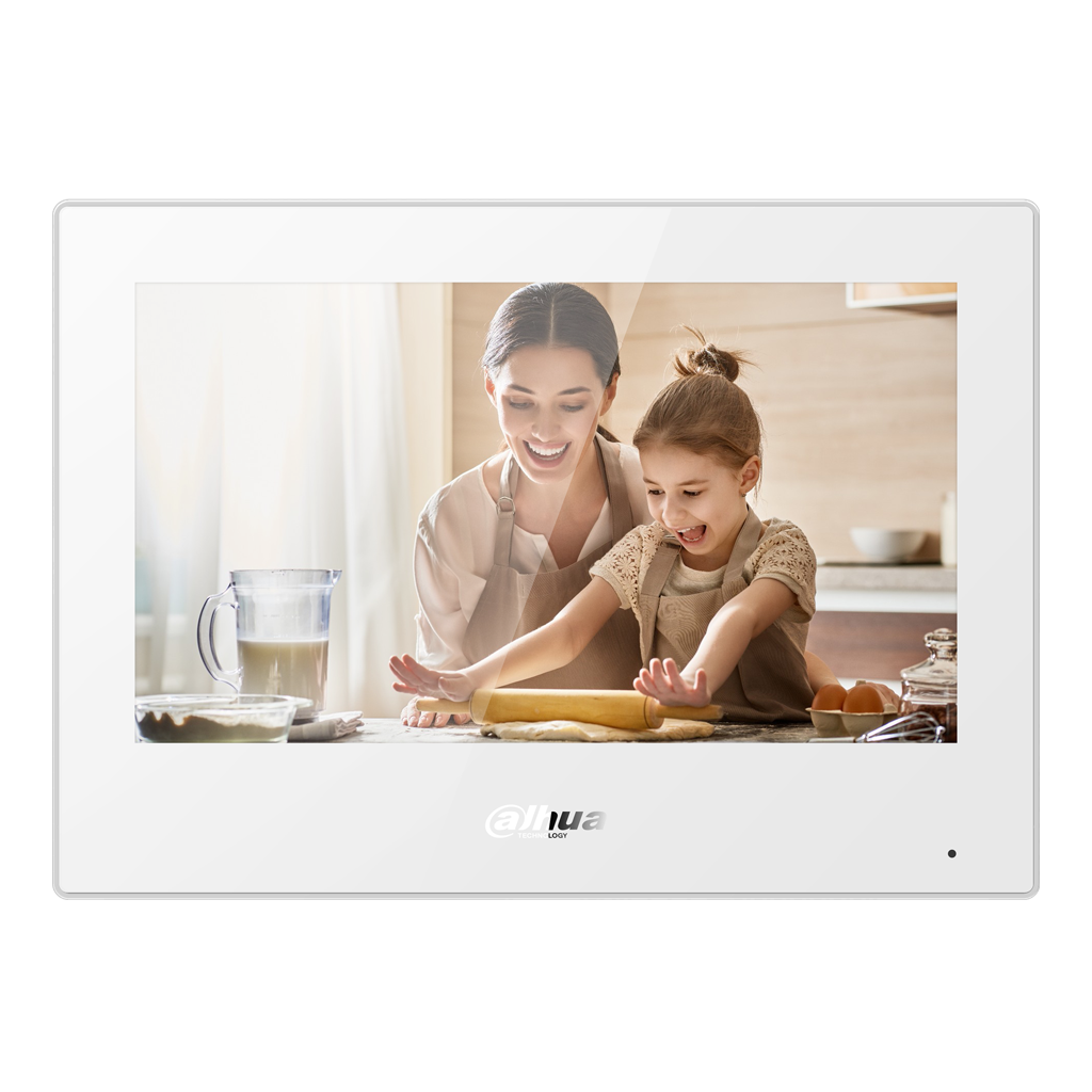 Monitor Android Interior 7" de Superficie para Videoportero IP WiFi Pantalla Táctil PoE SD 8E/1S Alarma Blanco