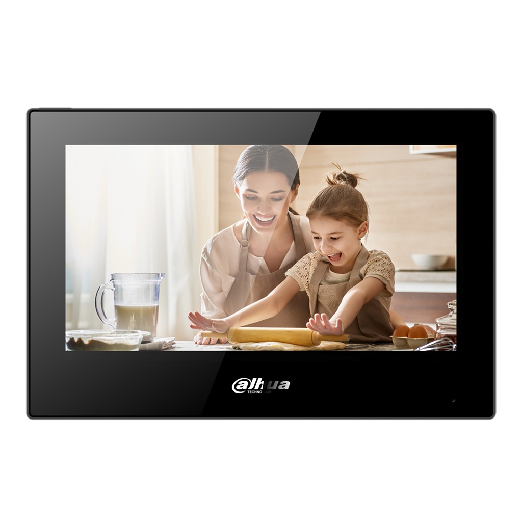 Monitor Android Interior 7" de Superficie para Videoportero IP WiFi Pantalla Táctil PoE SD 8E/1S Alarma Negro