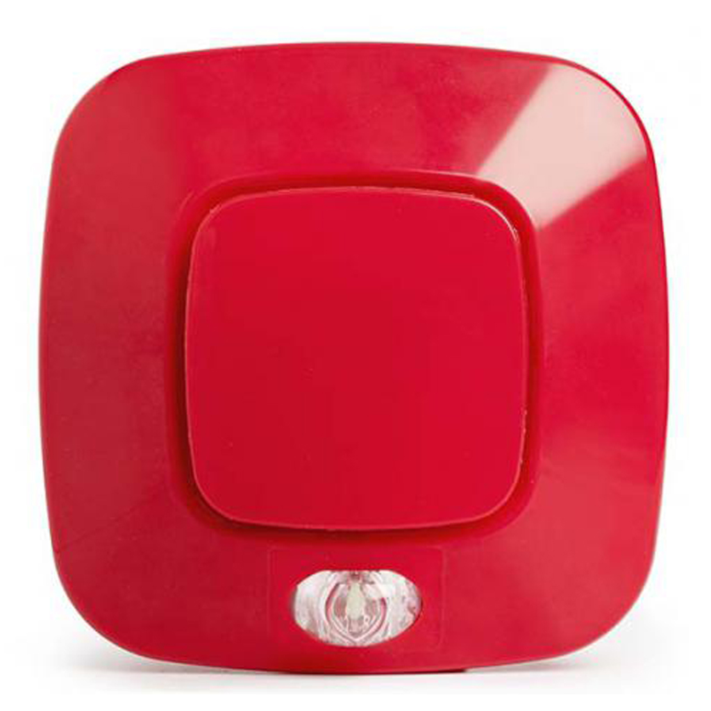Sirena convencional óptico-acústica para pared, color rojo, bajo consumo