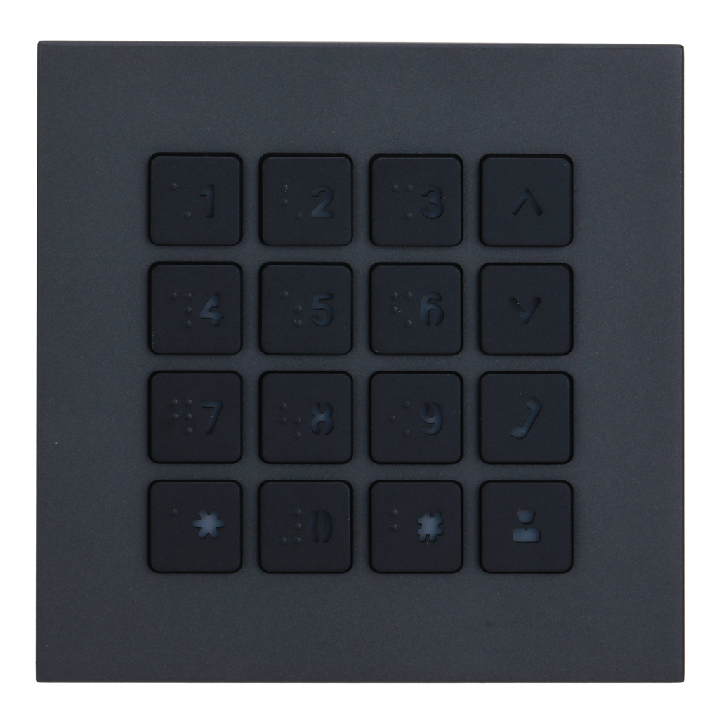 Estación Exterior Modular para Videoportero IP con Teclado para Series VTO4202FB-X. Color Negro
