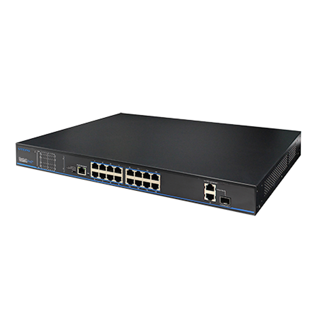 Switch PoE Watchdog 16 puertos 10/100 + 2 Uplink Gigabit + 1 SFP Combo 270W 802.3af/at 6KV - Modo CCTV 250m