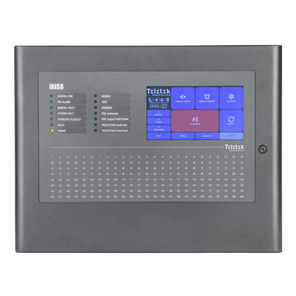 Central analógica iRIS8 de 8 lazos ampliable hasta 200 zonas