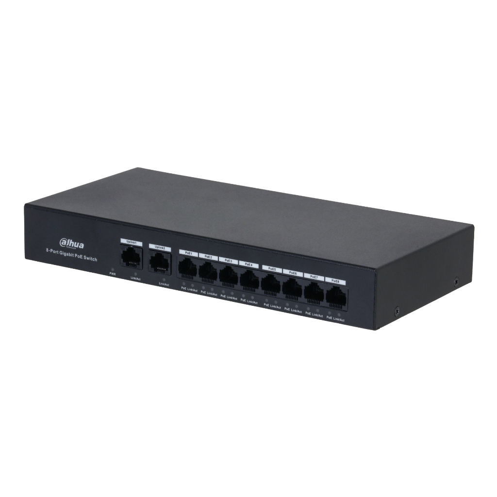 Switch PoE 8 puertos Gigabit + 2RJ45 Uplink Gigabit 65W No_Gestionable Layer2