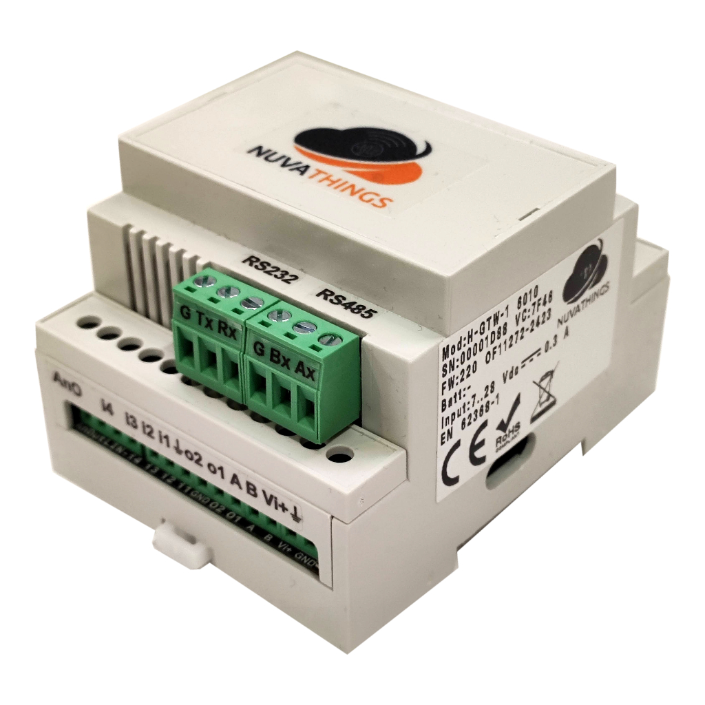 Comunicador Modbus RTU/ Modbus TCP para centrales serie ID. Para una central. Precisa alimentación externa 12-24Vdc.