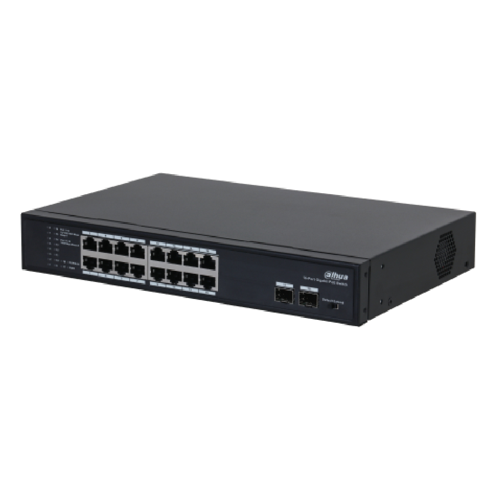 Switch PoE 16 puertos Gigabit + 2 Uplink Gigabit SFP 135W Layer2