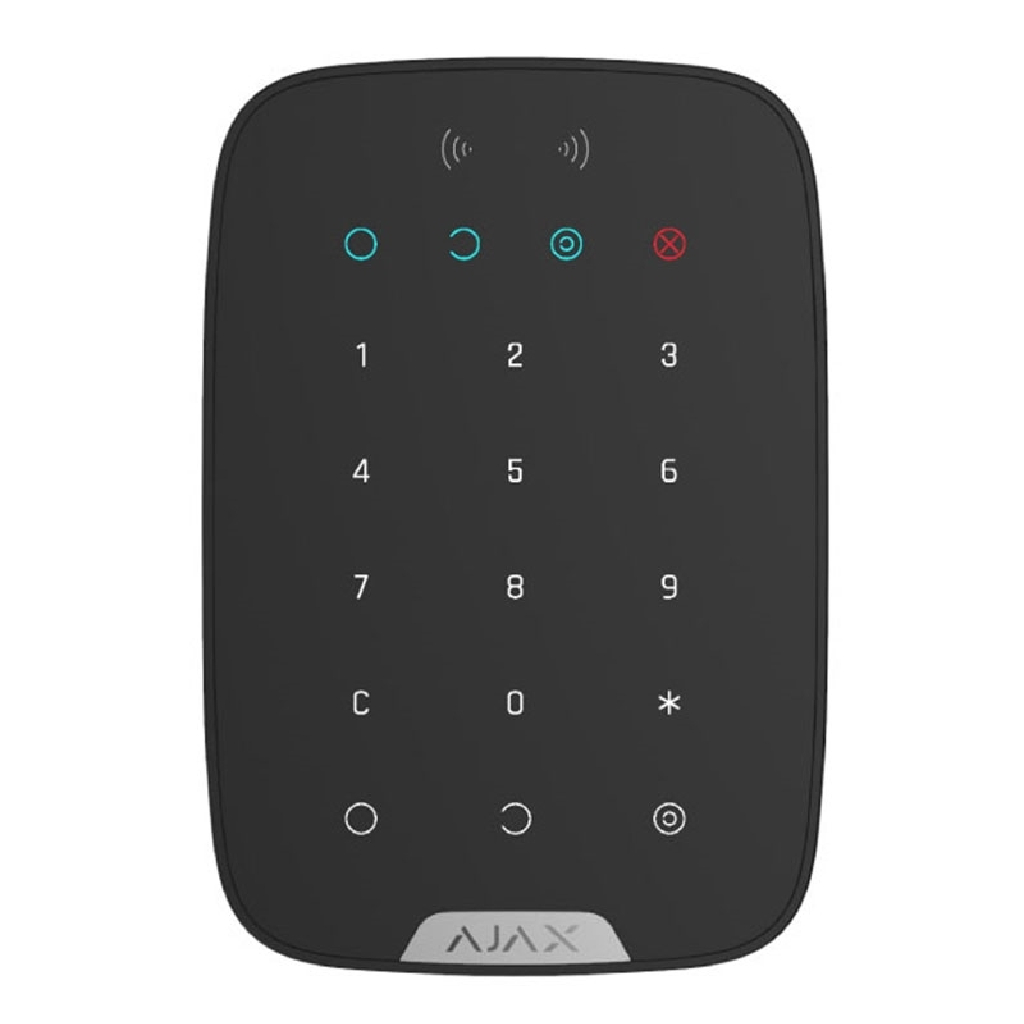 Ajax KeyPad Plus. Teclado táctil con lector inalámbrico. Color negro