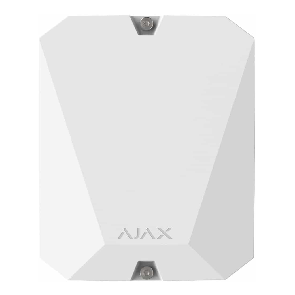Ajax MultiTransmitter módulo de integración de dispositivos cableados de terceros en Ajax. Color blanco