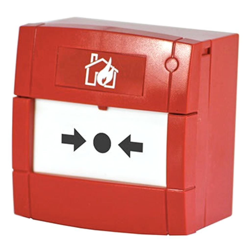 Pulsador de alarma convencional. Contacto NA o NC. Color Rojo