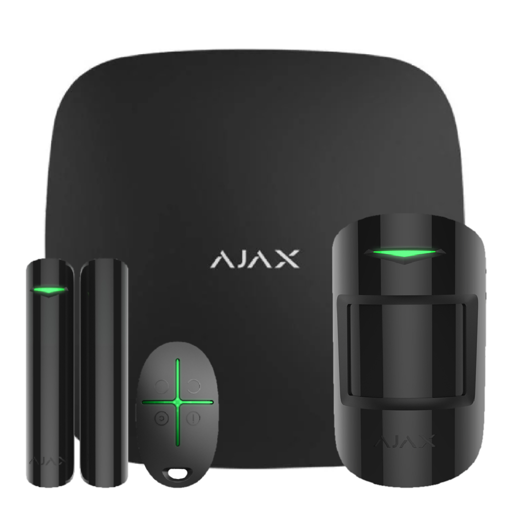 Ajax StarterKit kit básico de seguridad inalámbrica. Color negro