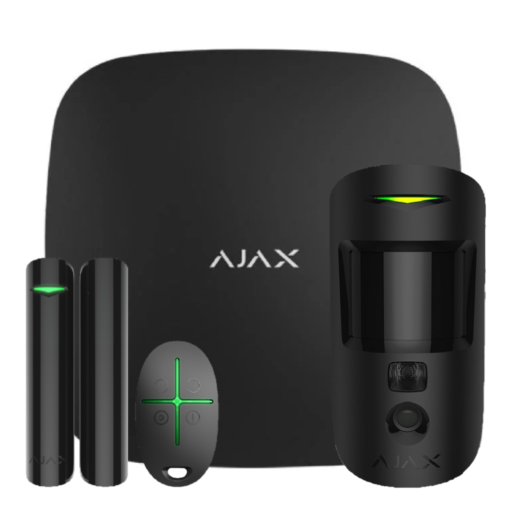 Ajax StarterKit Cam Negro. Hub 2 2G + MotionCam + DoorProtect + SpaceControl