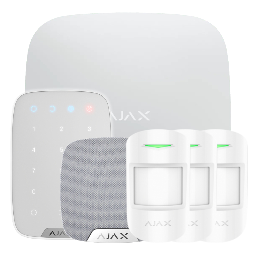 Ajax HubKit Renove blanco. Hub + 3 MotionProtect + KeyPad + HomeSiren