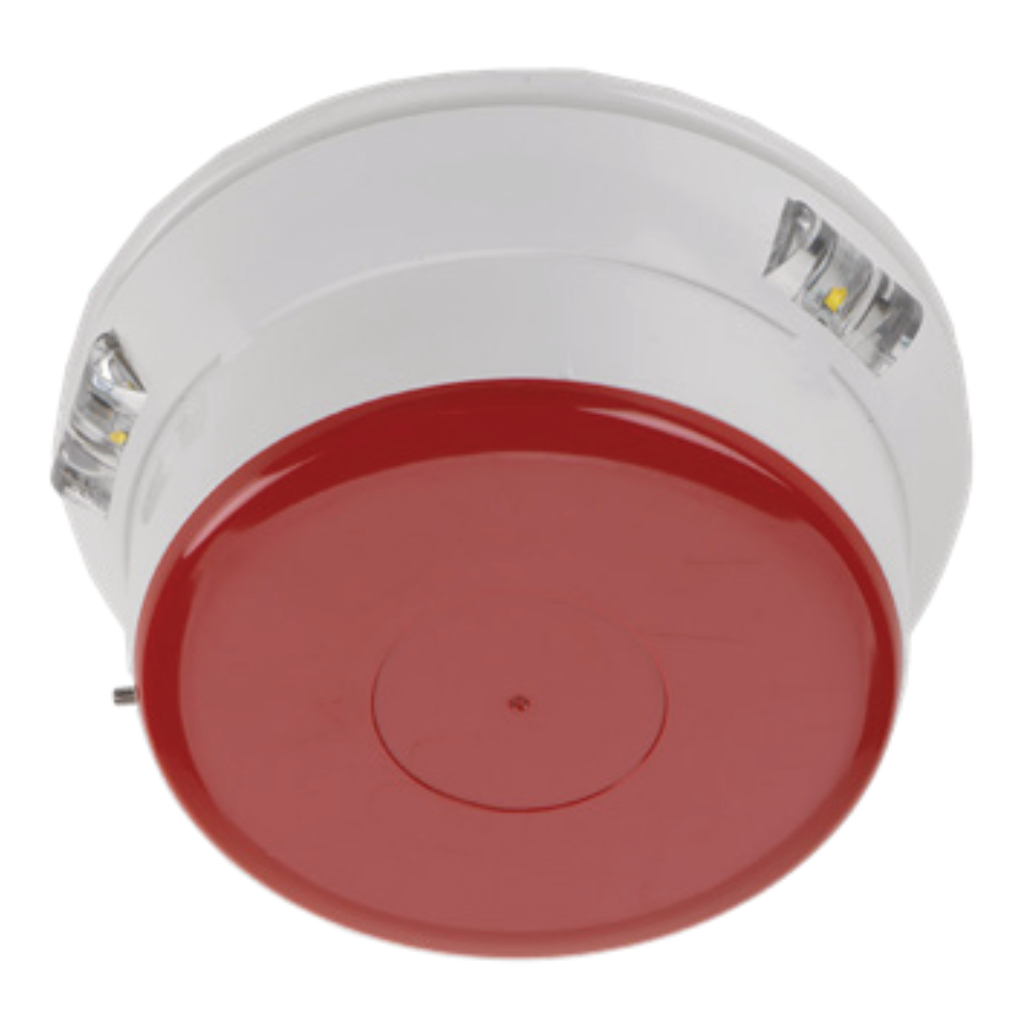 Base de sirena+LED rojo VAD vía radio bidireccional serie FireVibes. Color blanco