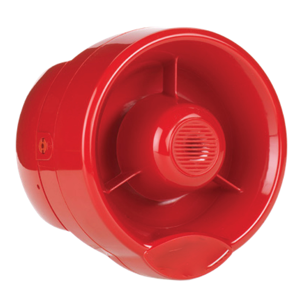 Sirena de pared vía radio bidireccional serie FireVibes IP65. Color rojo