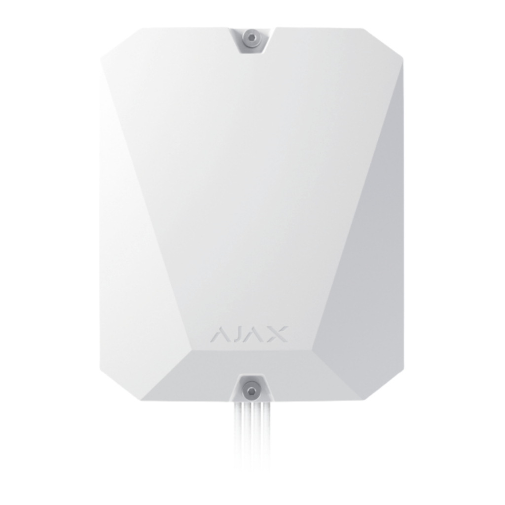 Ajax MultiTransmitter Fibra. Módulo para integrar detectores cableados de terceros. Color blanco. G3