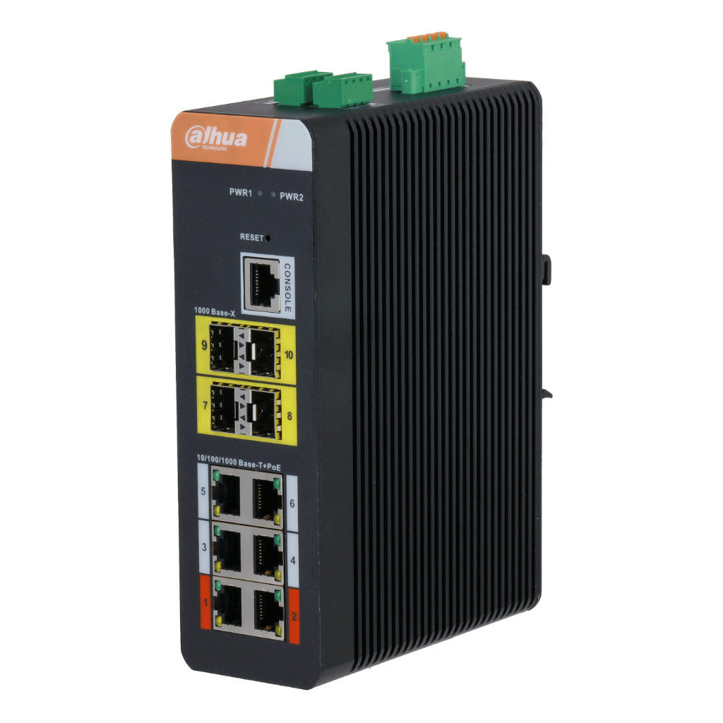 Switch PoE 2.0 Industrial 6 puertos Gigabit +4SFP Uplink Gigabit 120W Manejable Layer2