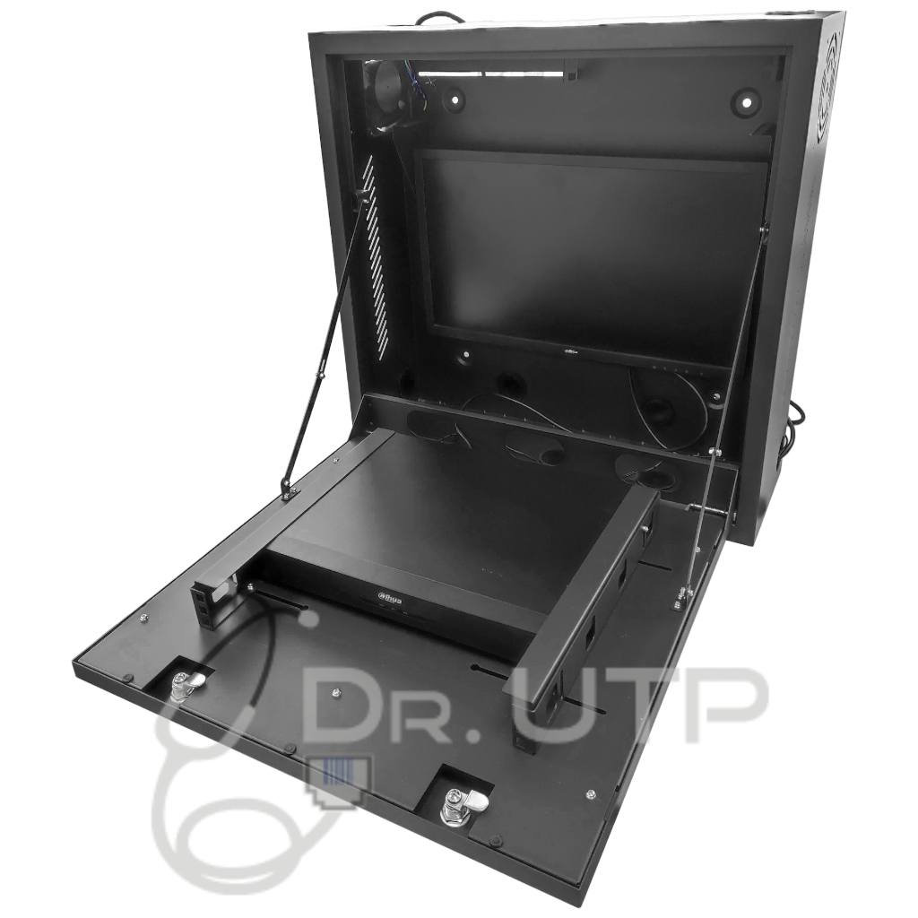 Arcón Vertical para grabador y pantalla con 2 llaves, ventilador y pasacables