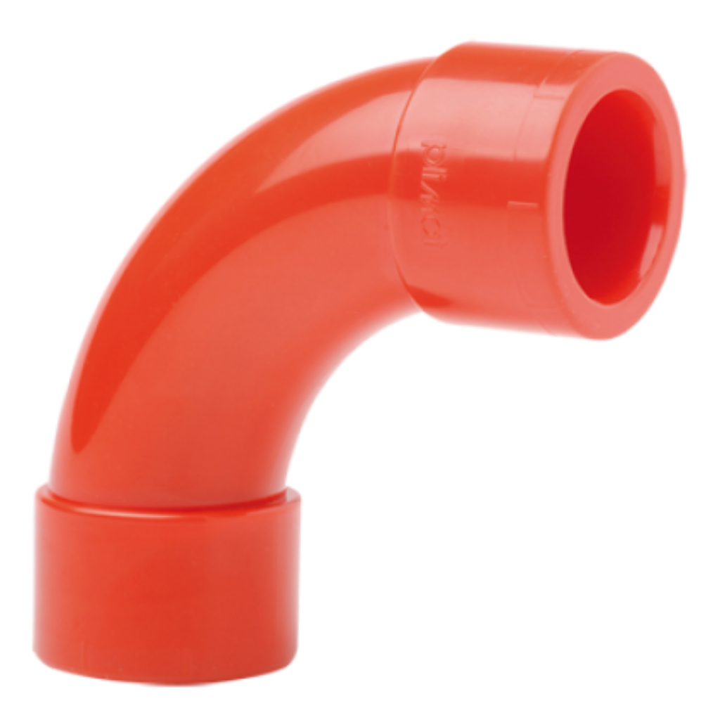 DHA Curva radio largo 90º de 25mm. Pack 10 u