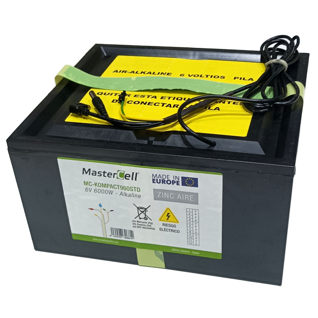 Batería de Zinc-Aire 6V-960Ah. Triple conector