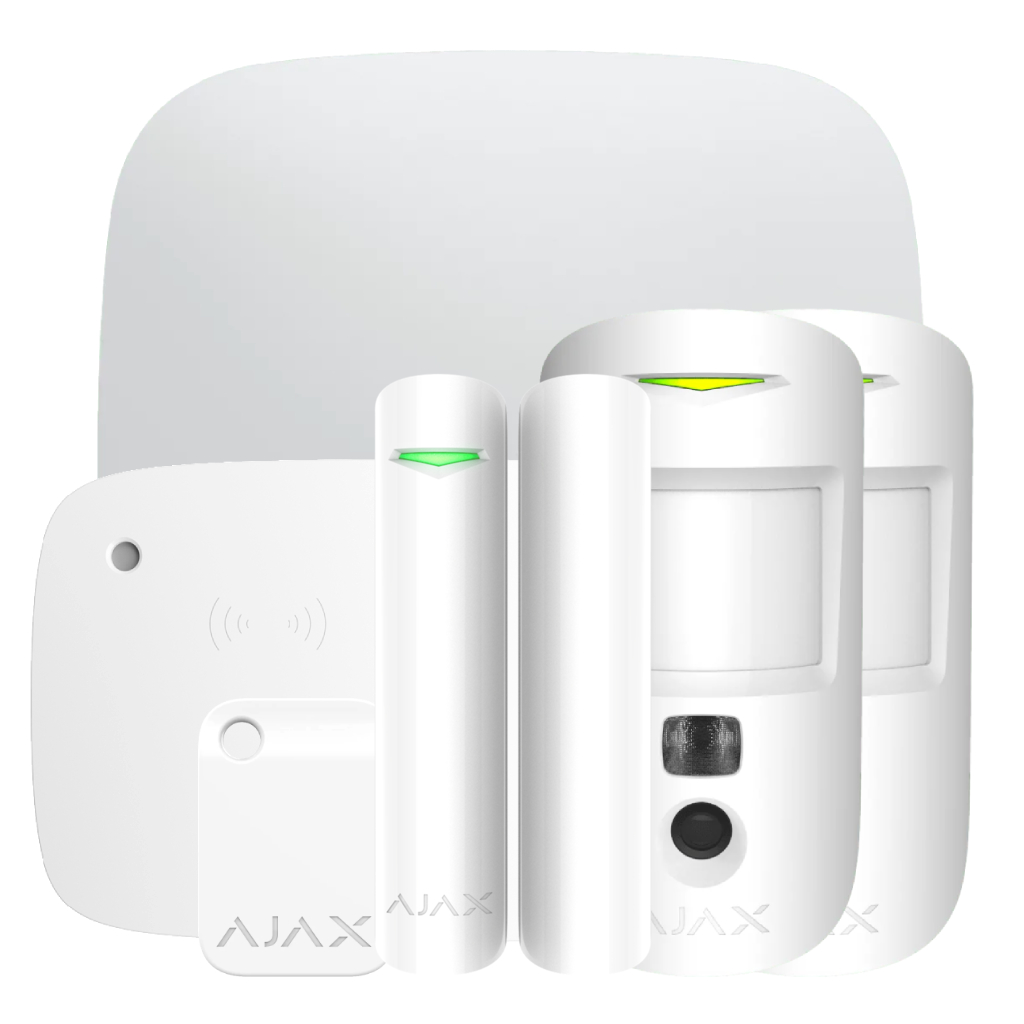 Kit Ajax blanco. Hub2 4G + 2MotionCamPHOD + DoorProtect Plus + KeyPadCombi + Tag