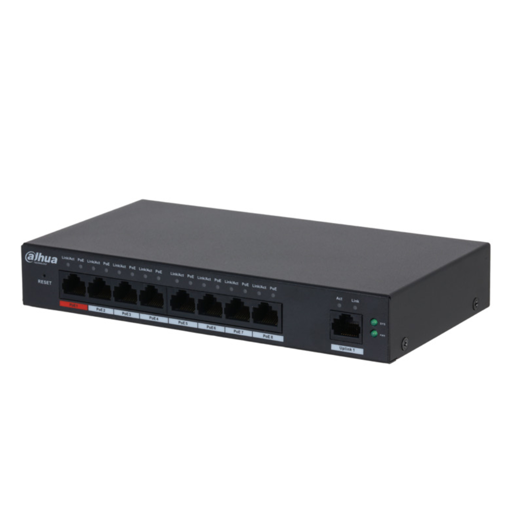 Switch PoE 2.0 8 puertos Gigabit + 1RJ45 Uplink Gigabit 96W Gestionable en Cloud Layer2