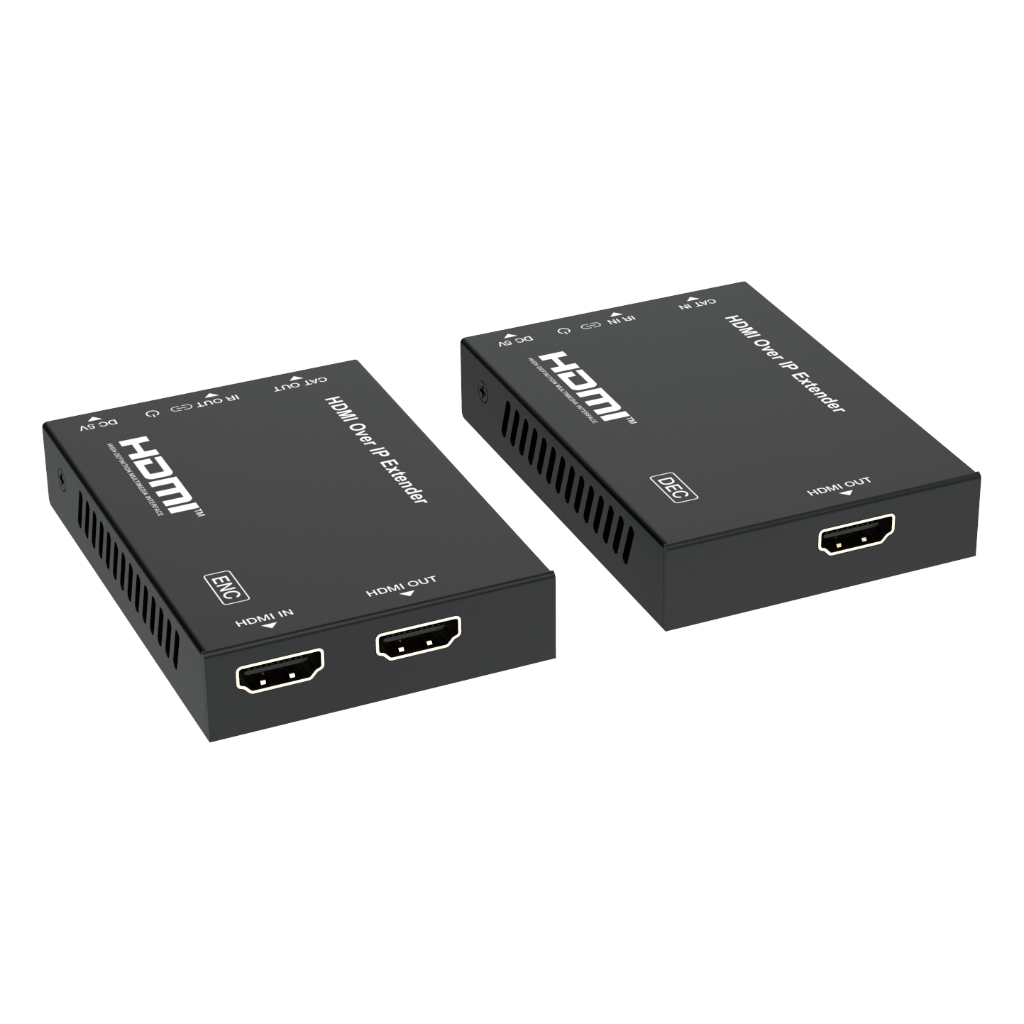 Extensor HDMI sobre IP con salida en bucle 150m (codificador-decodificador). Incluye Alimentador