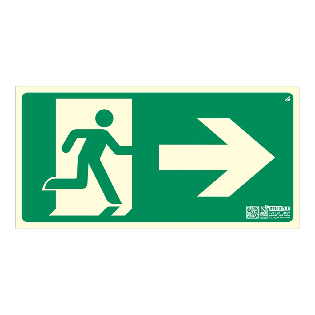 Señal salida flecha derecha 32x16cm