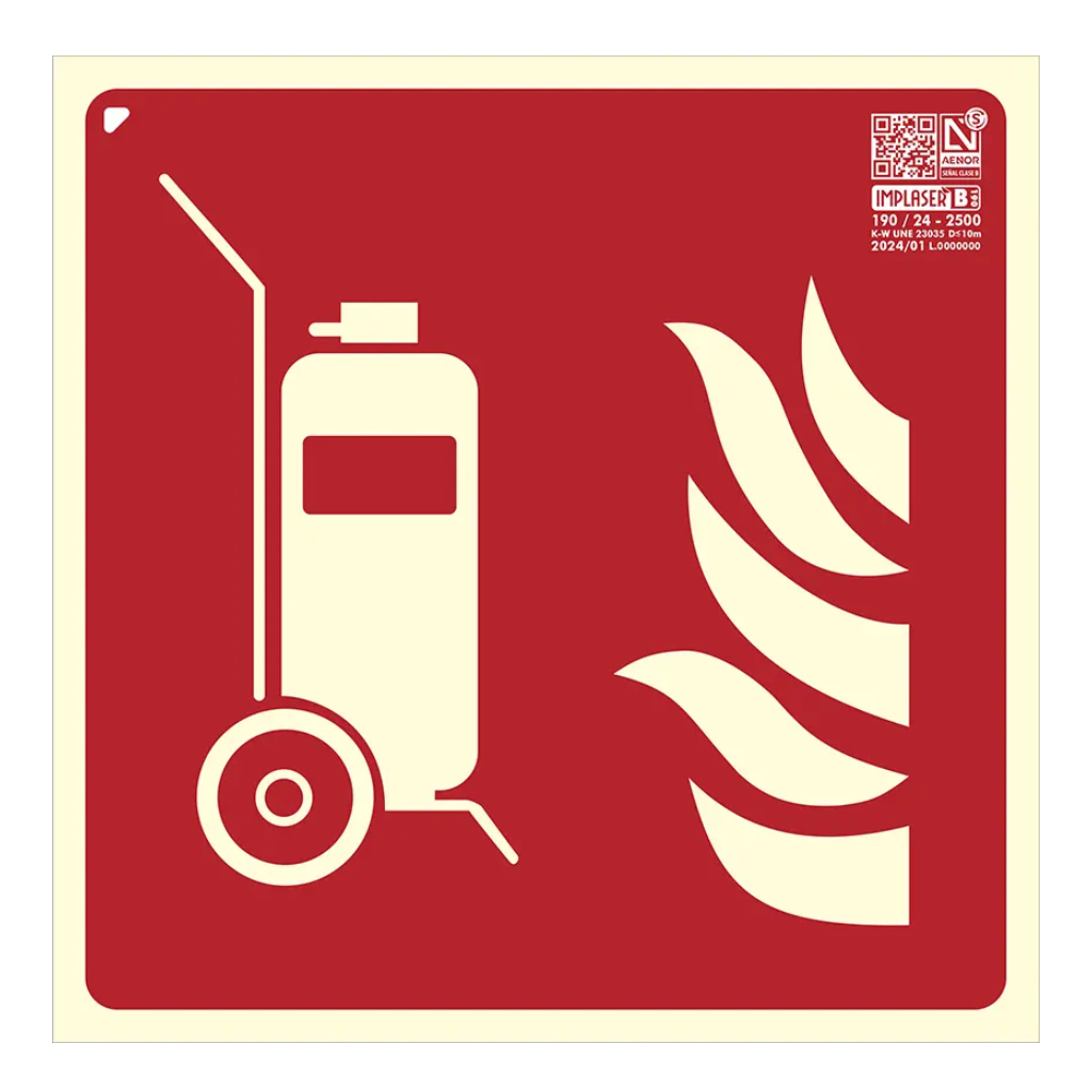 Señal carro extintor 42x42cm. 20m