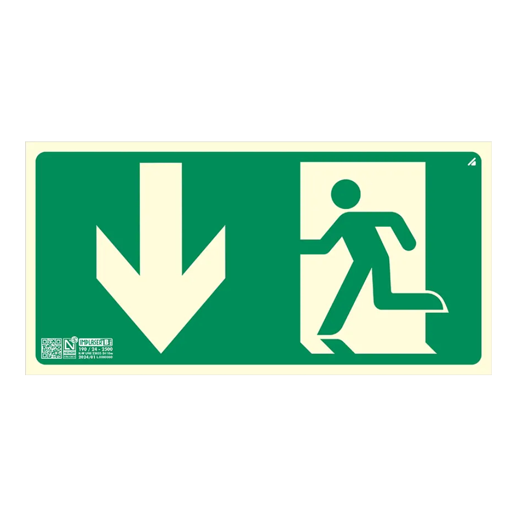 Señal salida hacia abajo 32x16cm