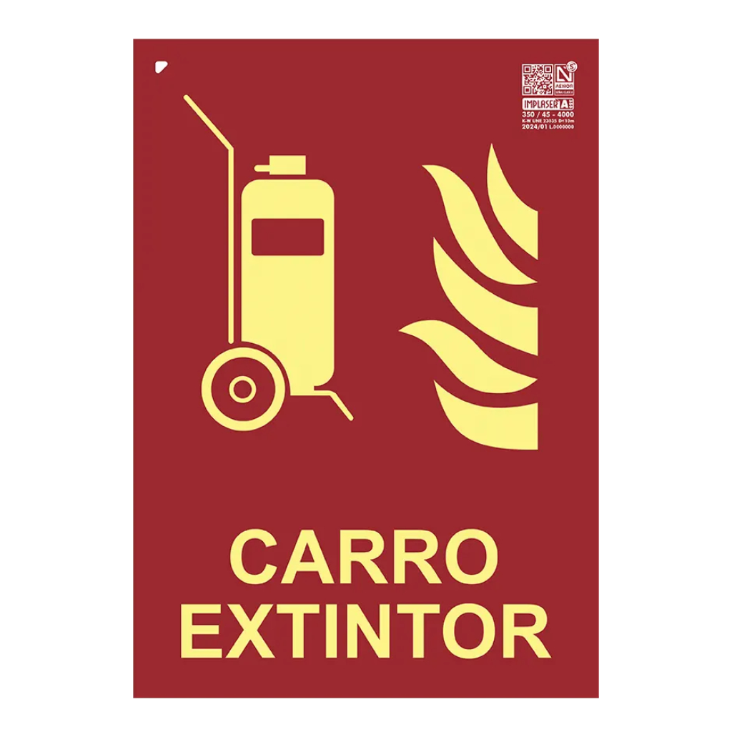 Señal carro extintor Clase A 29,7x21cm
