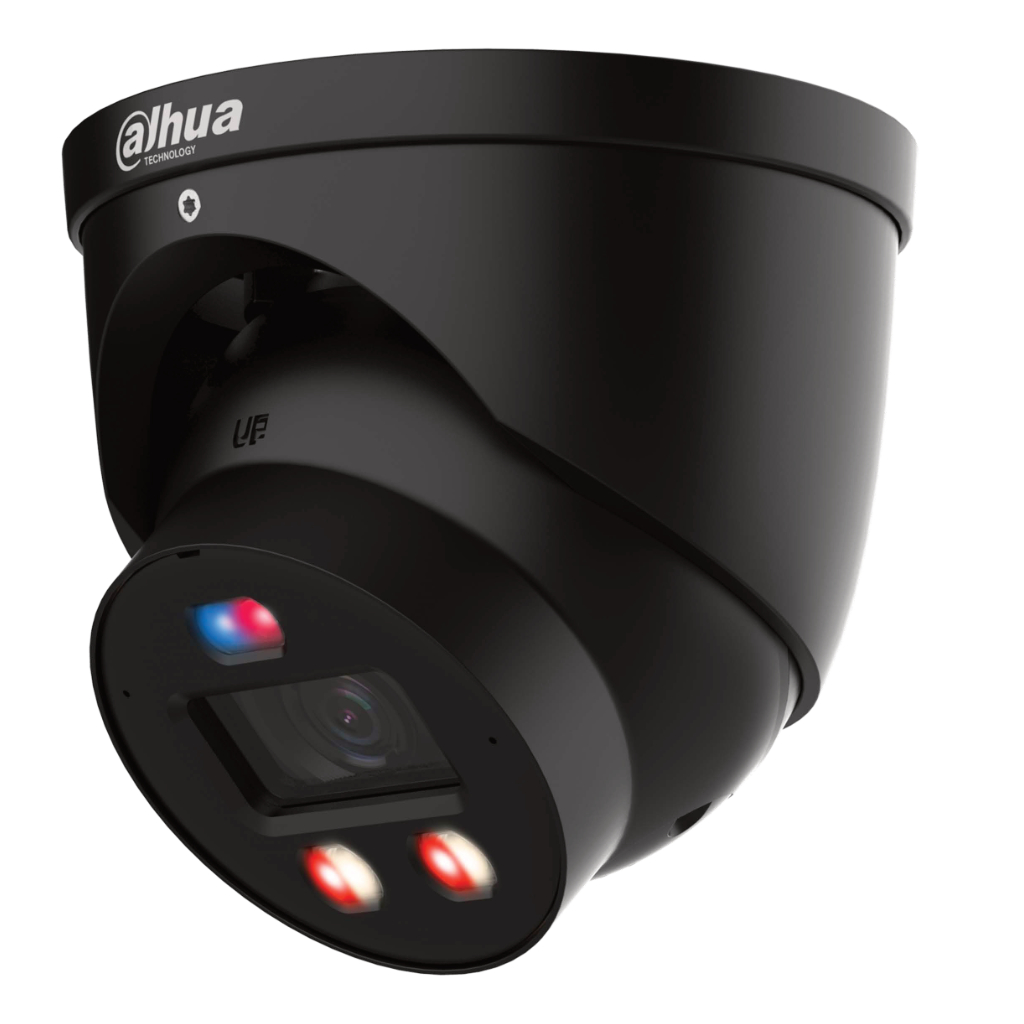 MiniDomo IP WizColor TiOC PRO H265 8M WDR Iluminación Dual LED30m/IR30m 2.8mm IP67 PoE MIC/Altavoz AUDIO E/S AI Color Negro