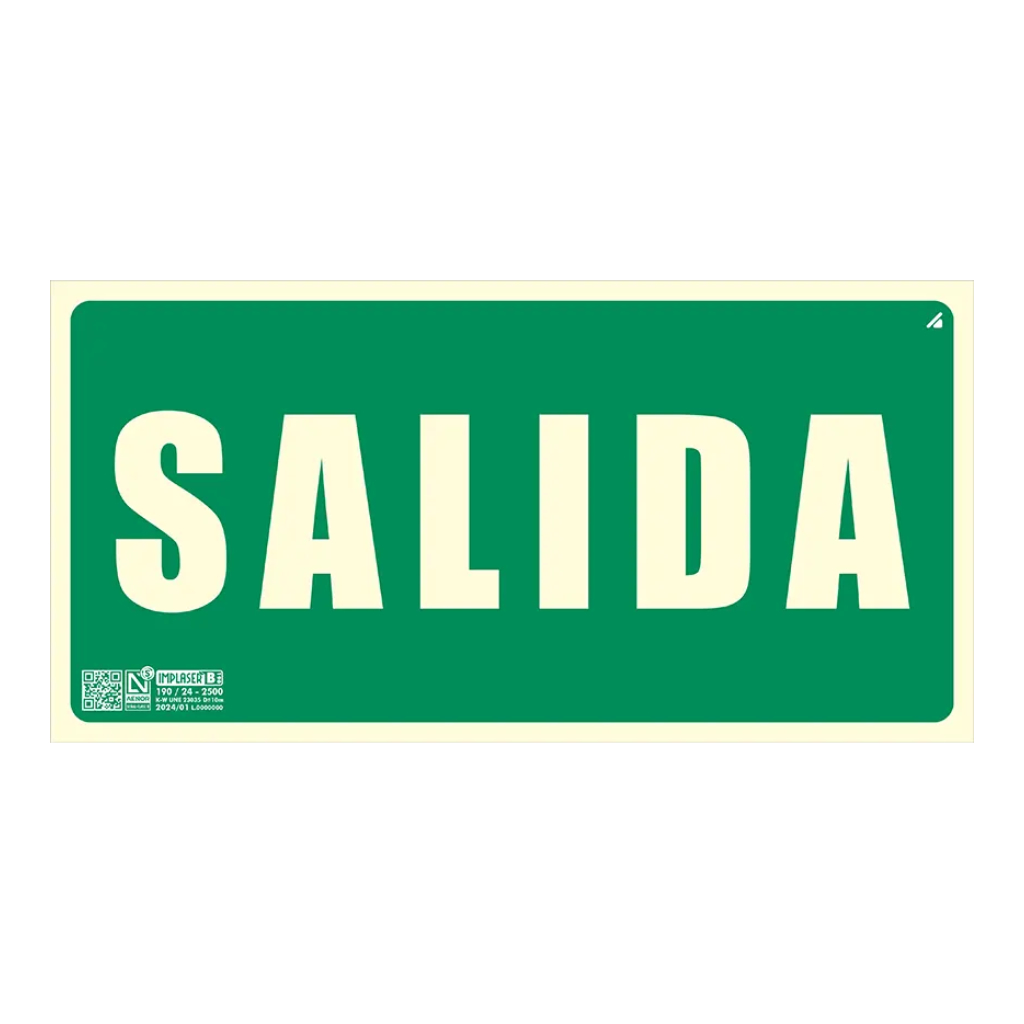 Señal salida 64x32cm. 20m