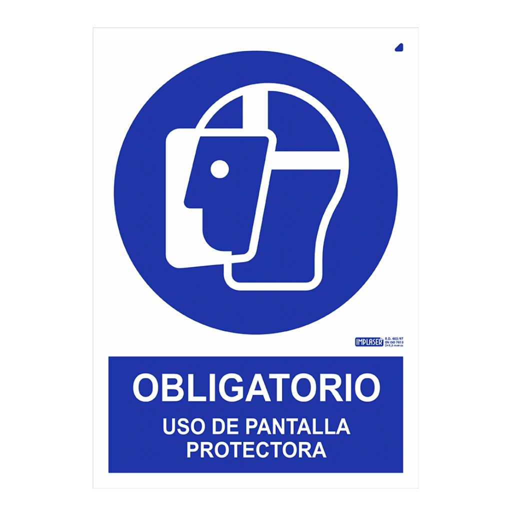 Señal obligatorio uso de pantalla protectora 29,7x21cm