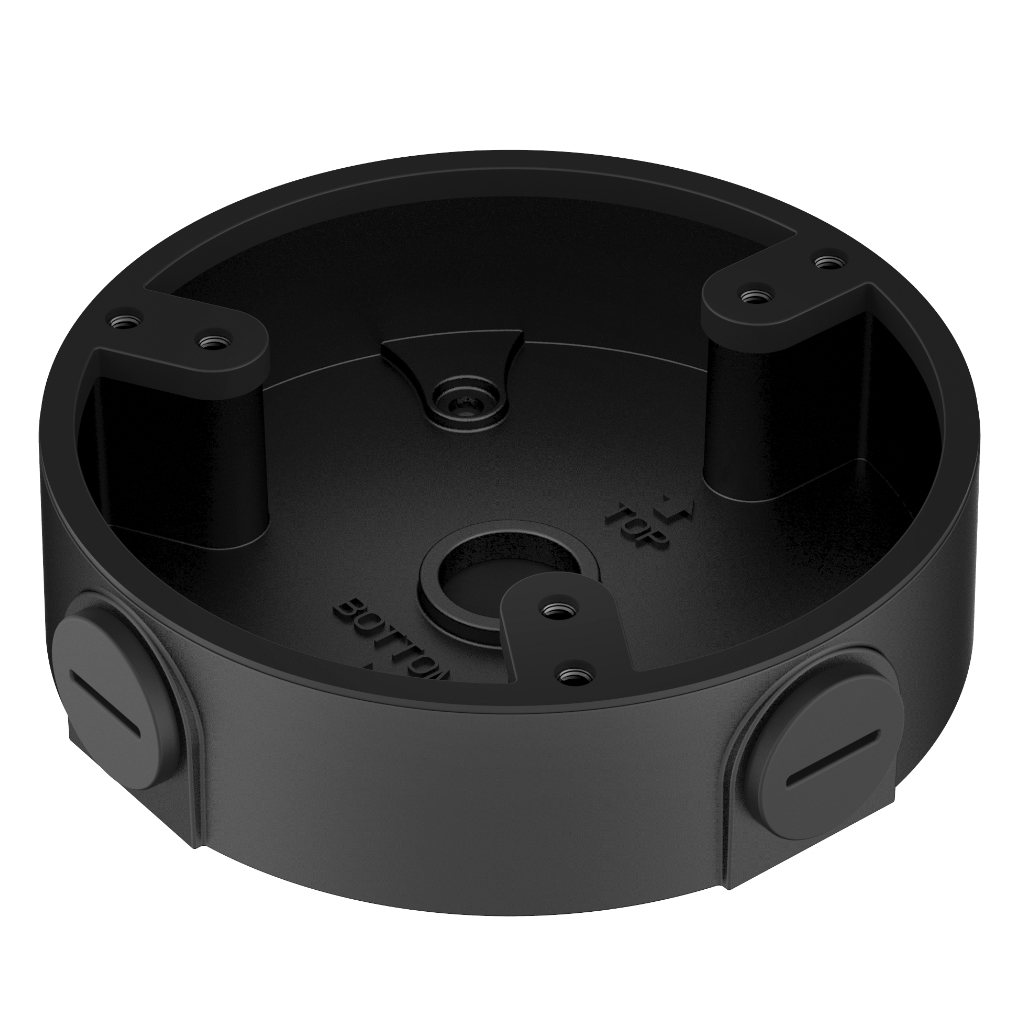 Caja conexiones para Domos, MiniDomos, FishEye con anclaje en 3 puntos Color Negro