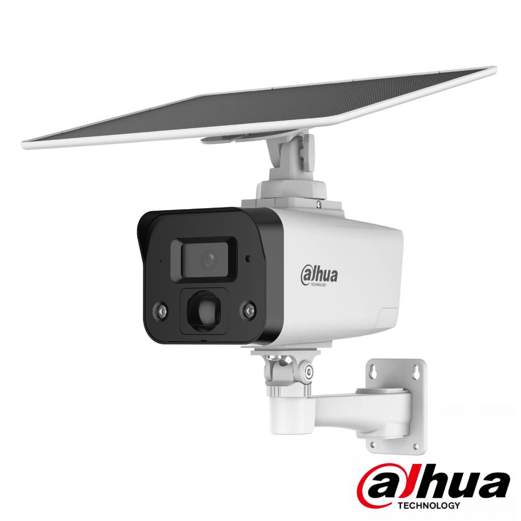 Tubular IP H265 4M Iluminación Dual LED20m/IR30m 3.6mm IP67 PIR MIC/Altavoz E/S 4G AI + Panel Solar