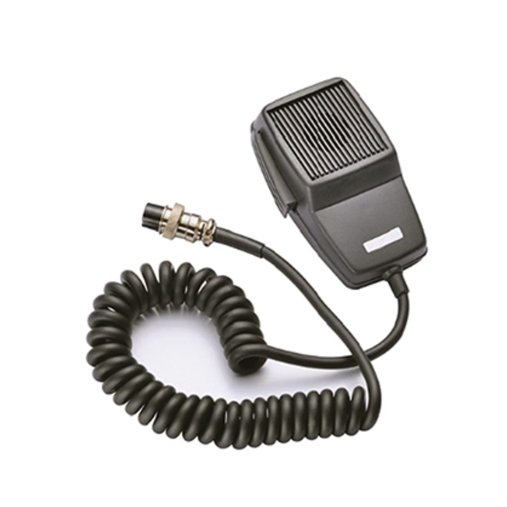 Micrófono PTT para el uso en el panel frontal o con las bases de micrófono. Conector XLR 90°