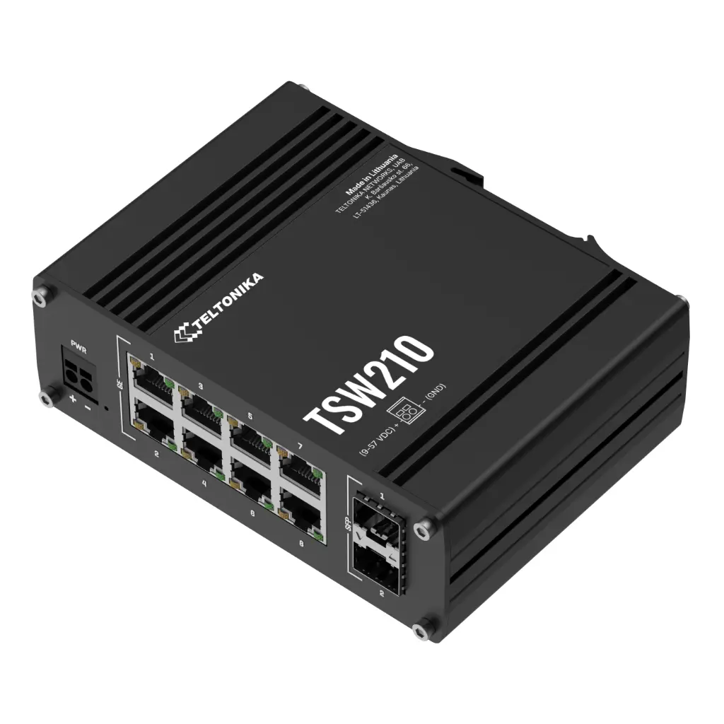 Switch Teltonika Industrial 8 puertos Gigabit + 2SFP Uplink No_Gestionable